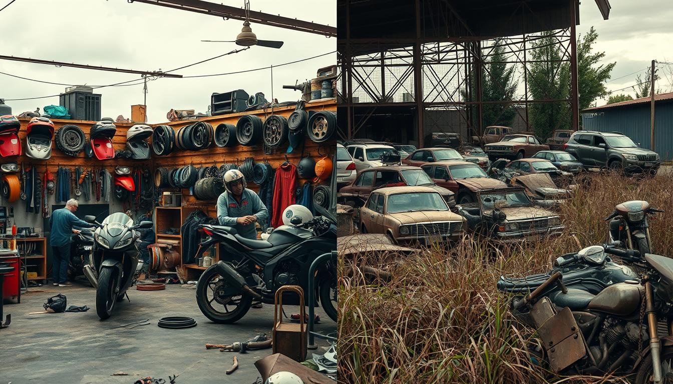 Motorcycle Wreckers vs. Junkyards